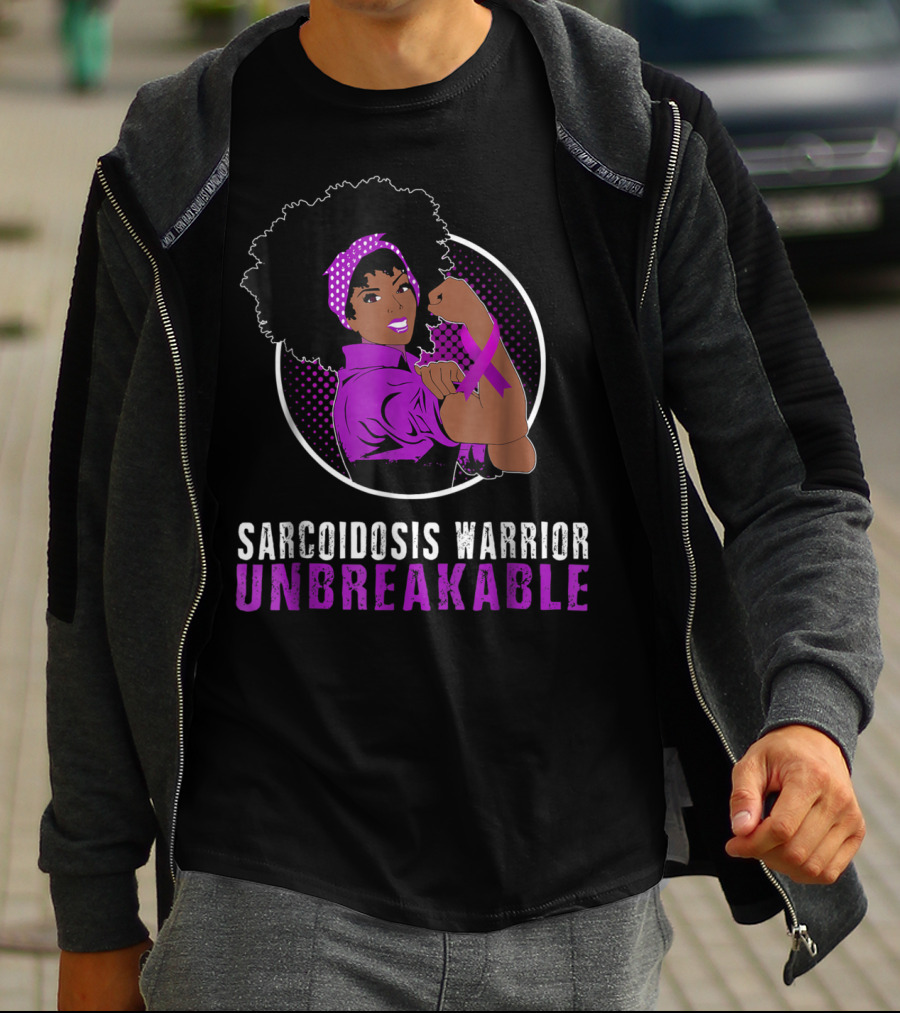 Sarcoidosis Warrior Unbreakable Black Girl Strength T-Shirt