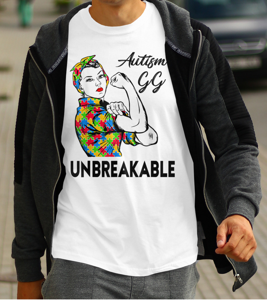 Autism Gg Unbreakable Autism Awareness Iconic Empowerment T-Shirt