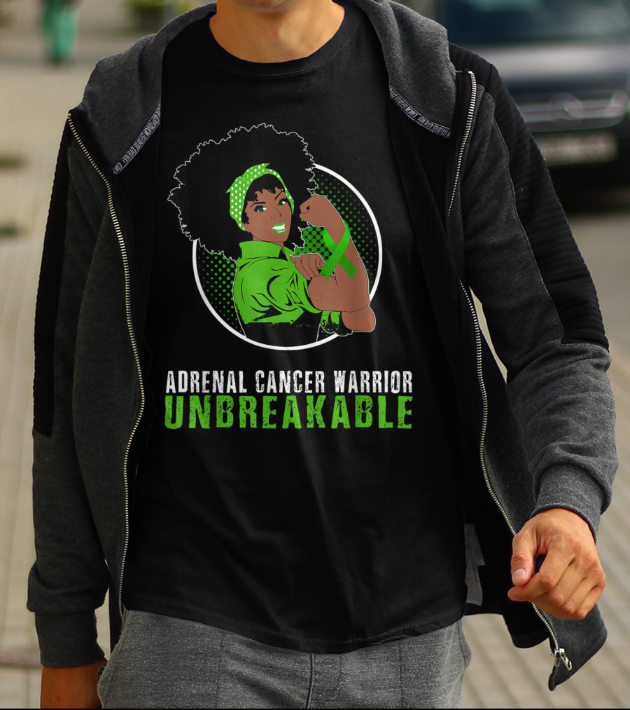Adrenal Cancer Warrior Black Girl Unbreakable T-Shirt