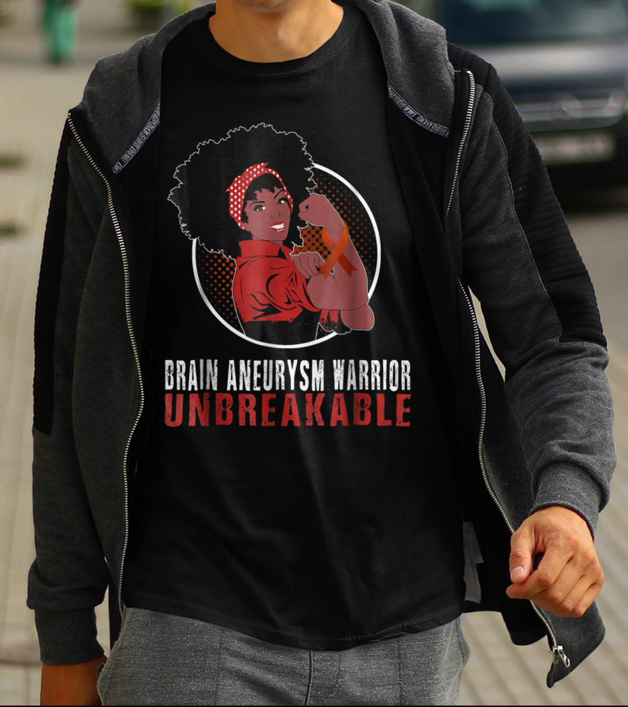 Black Girl Brain Aneurysm Warrior Unbreakable Strength T-Shirt