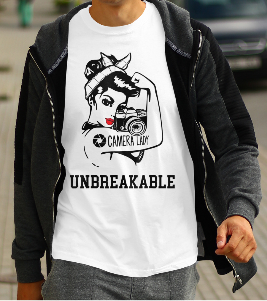 Camera Lady Unbreakable Iconic Femme Strength T-Shirt