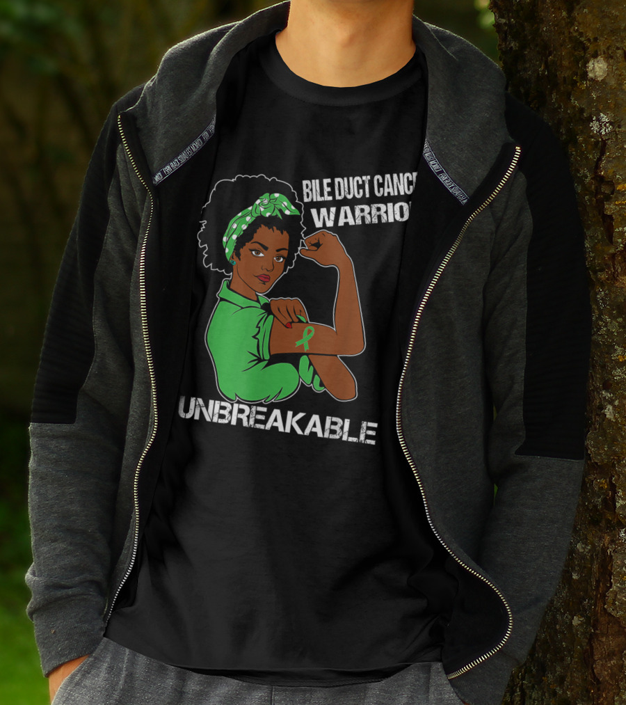 Bile Duct Cancer Warrior Unbreakable Strong Woman With Awareness T-Shirt