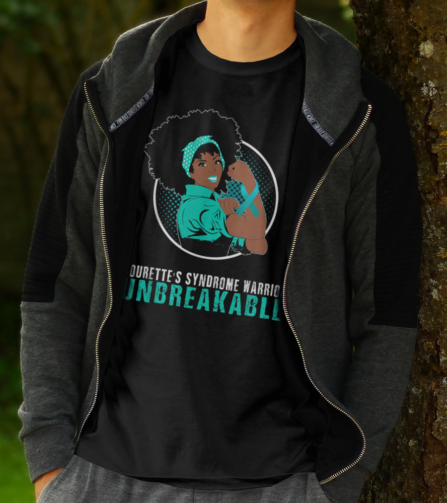 Tourette's Syndrome Warrior Unbreakable Black Girl T-Shirt