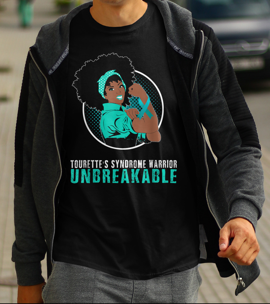 Tourette's Syndrome Warrior Unbreakable Black Girl T-Shirt