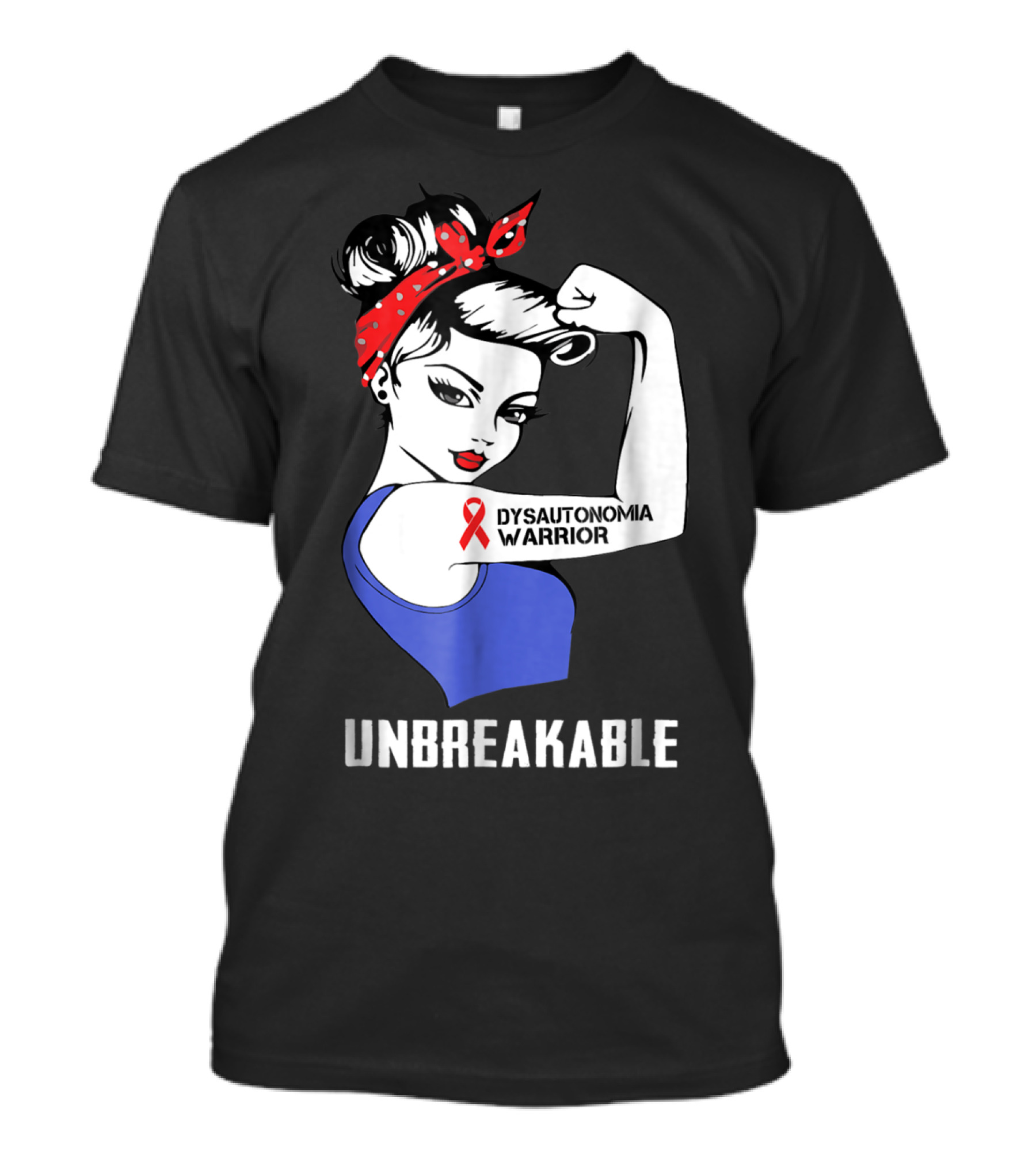 Dysautonomia Warrior Unbreakable Awareness Ribbon Tattoo Rosie The Riveter T-Shirt