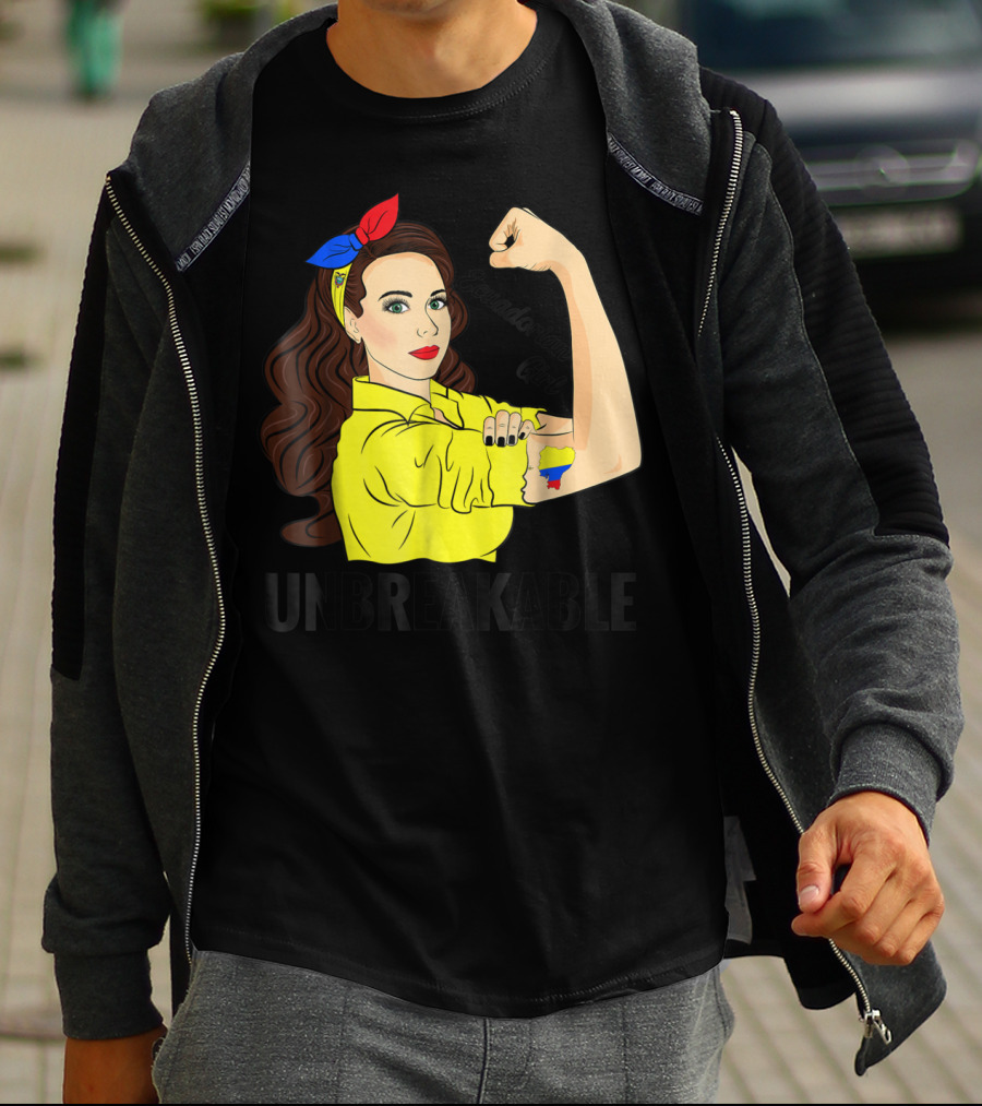 Ecuadorian Girl Unbreakable Strength With Ecuador Flag Colors T-Shirt