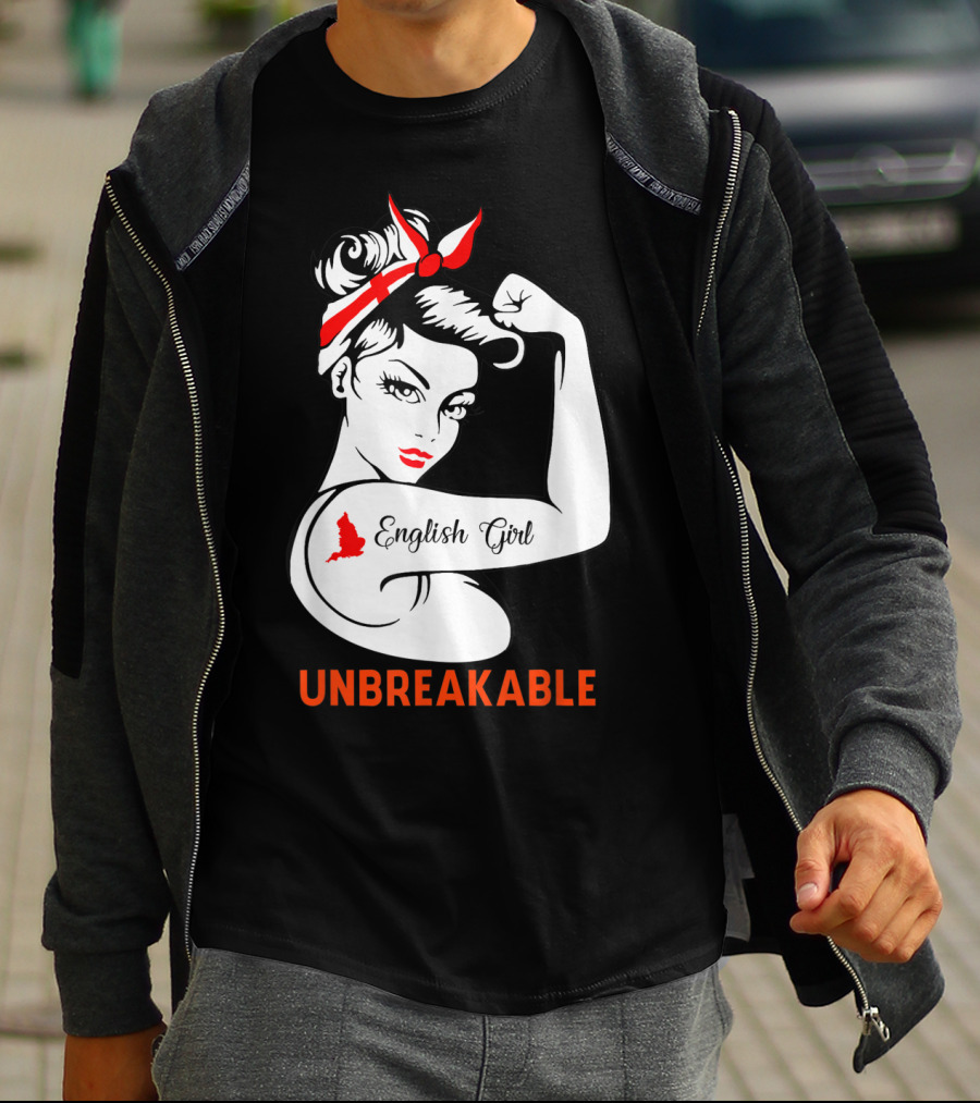 English Girl Unbreakable Rosie The Riveter T-Shirt