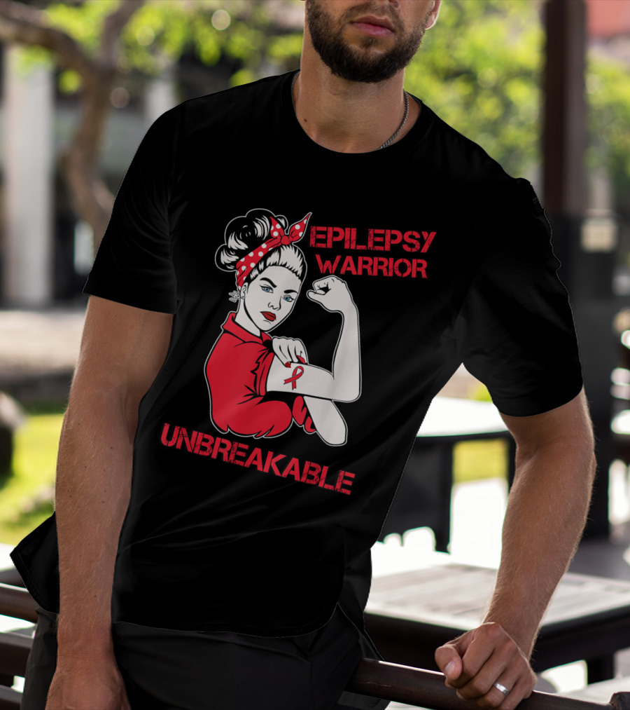 Epilepsy Warrior Unbreakable Rosie The Riveter Inspired T-Shirt