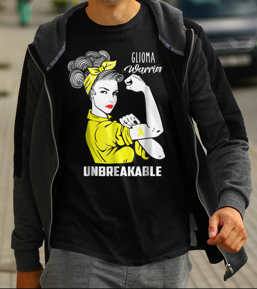 Glioma Warrior Unbreakable Awareness Ribbon T-Shirt