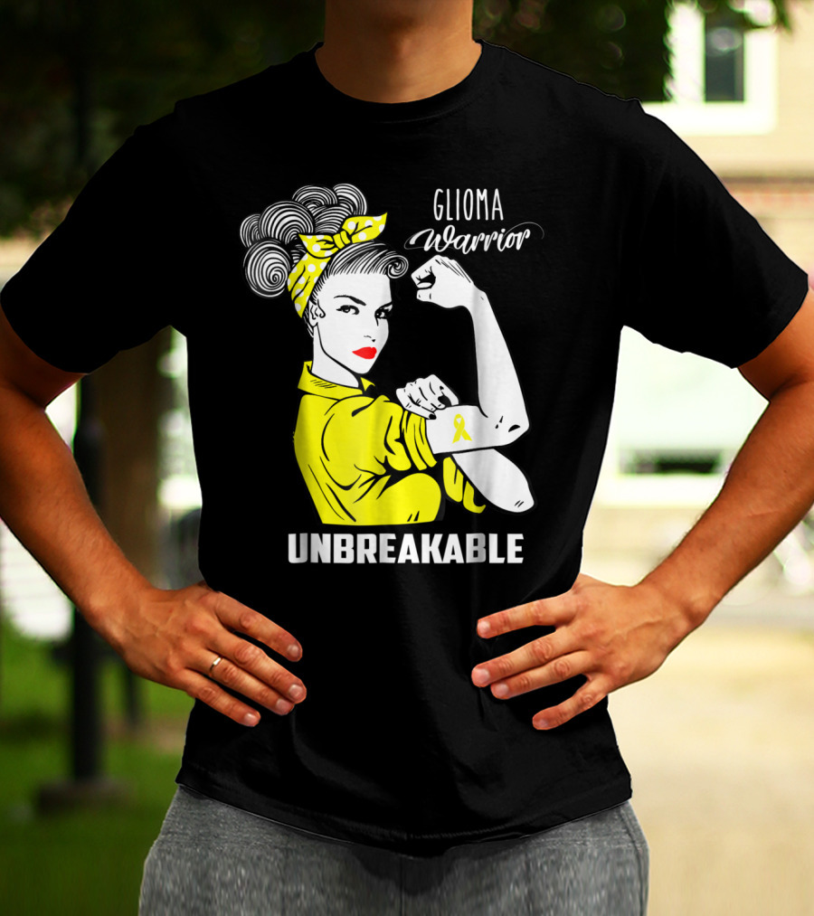 Glioma Warrior Unbreakable Awareness Ribbon T-Shirt