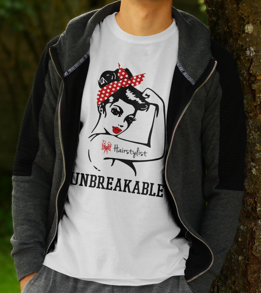 Hairstylist Unbreakable Retro Style Rosie The Riveter T-Shirt
