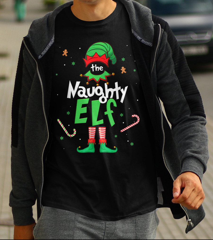 The Naughty Elf Christmas Family Festive T-Shirt