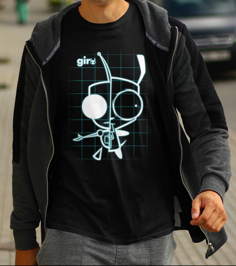 Invader Zim Gir Blueprint Grid T-Shirt