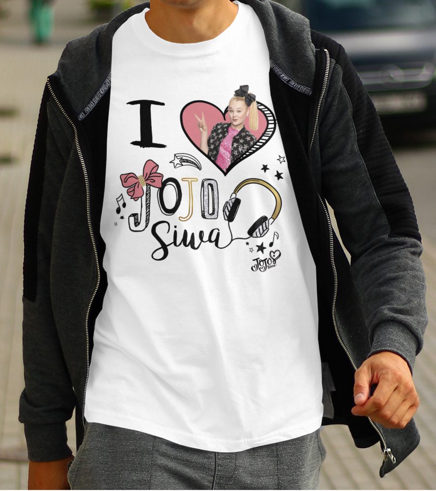I Love Jojo Siwa Heart Bow Headphones Music Jojo Siwa T-Shirt