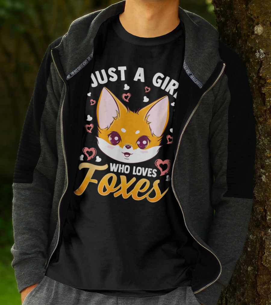 Just A Girl Who Loves Foxes Cute Fox Heart T-Shirt
