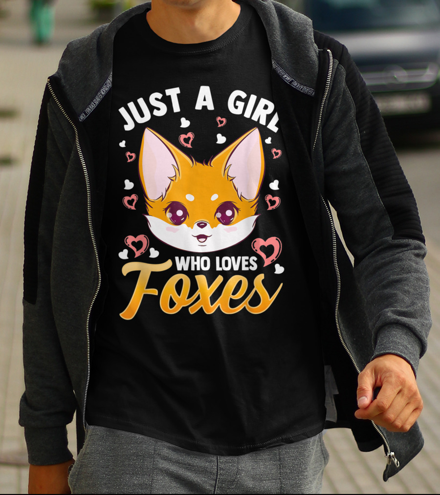 Just A Girl Who Loves Foxes Cute Fox Heart T-Shirt