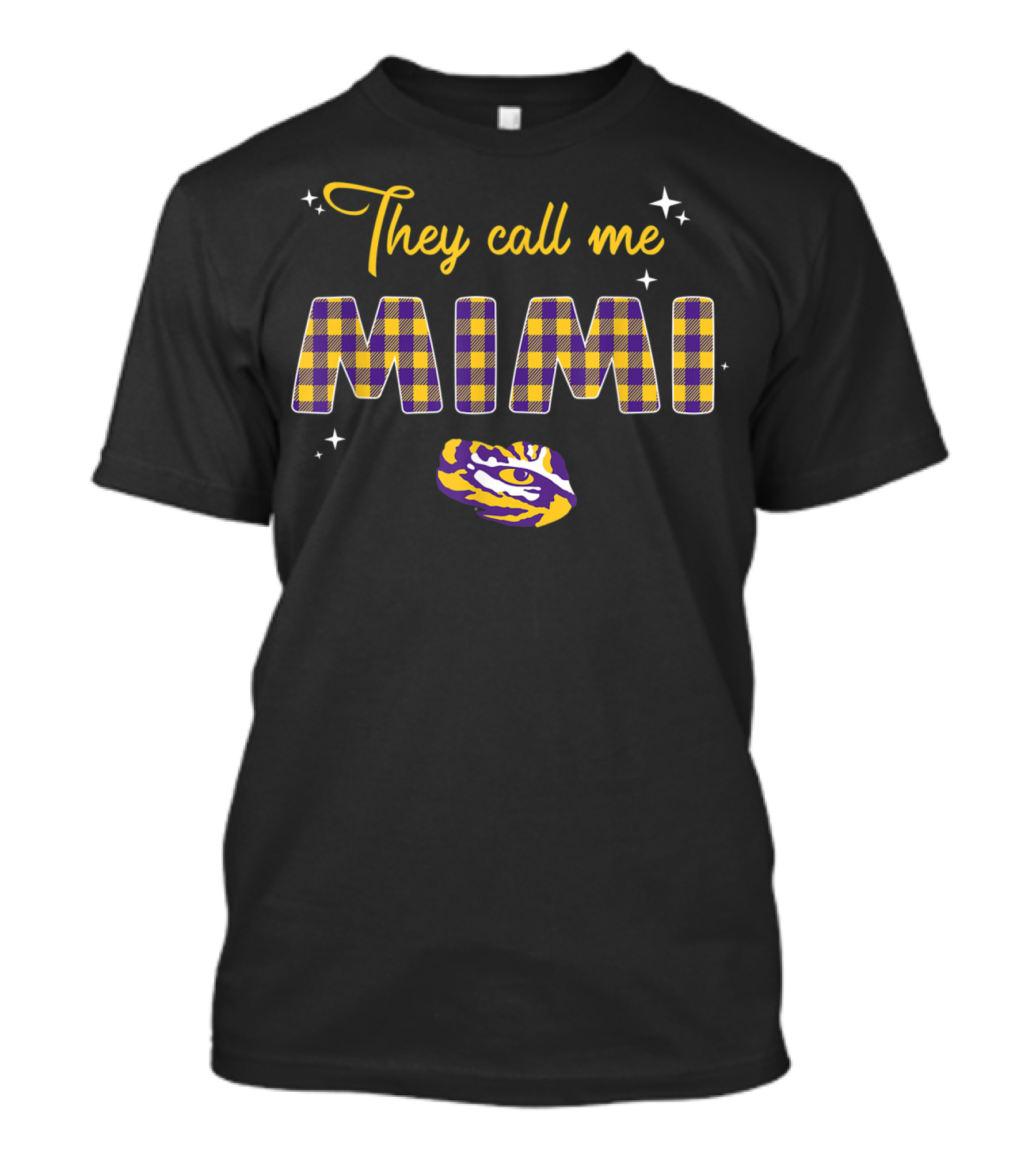 Lsu Tigers They Call Me Mimi Checkered Pattern Tiger Eye T-Shirt