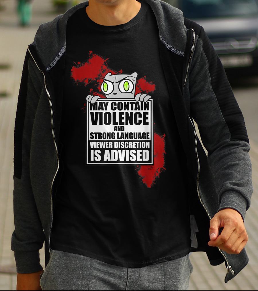 May Contain Violence Strong Language Viewer Discretion Is Advised Foamy The Squirrel T-Shirt