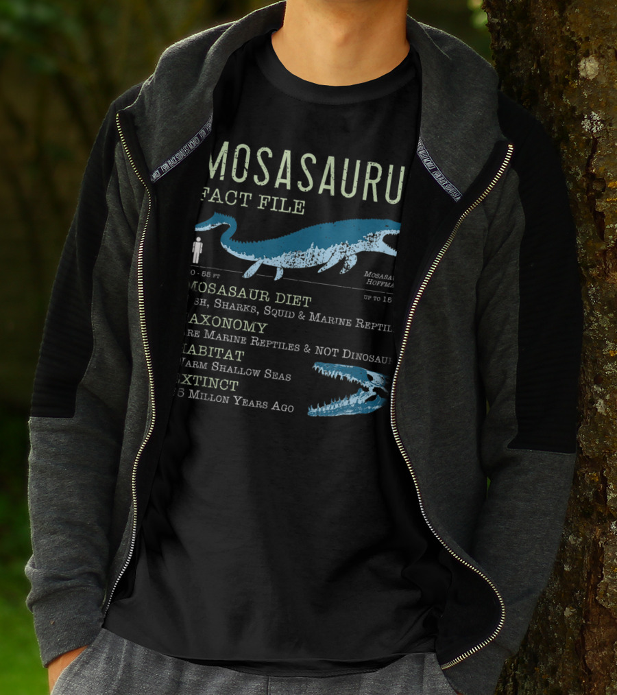 Mosasaurus Fact File Marine Reptiles Jurassic Mosasaur Diet And Habitat T-Shirt