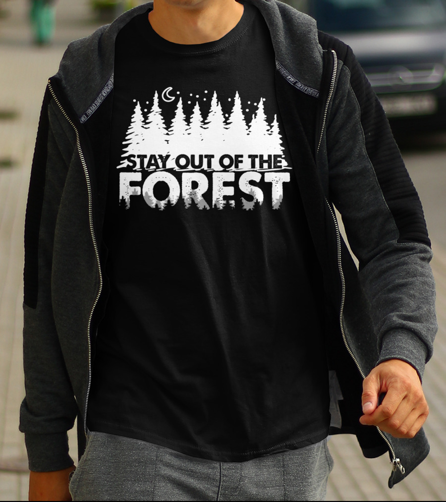 Murderino Stay Out Of The Forest True Crime Moon Trees T-Shirt