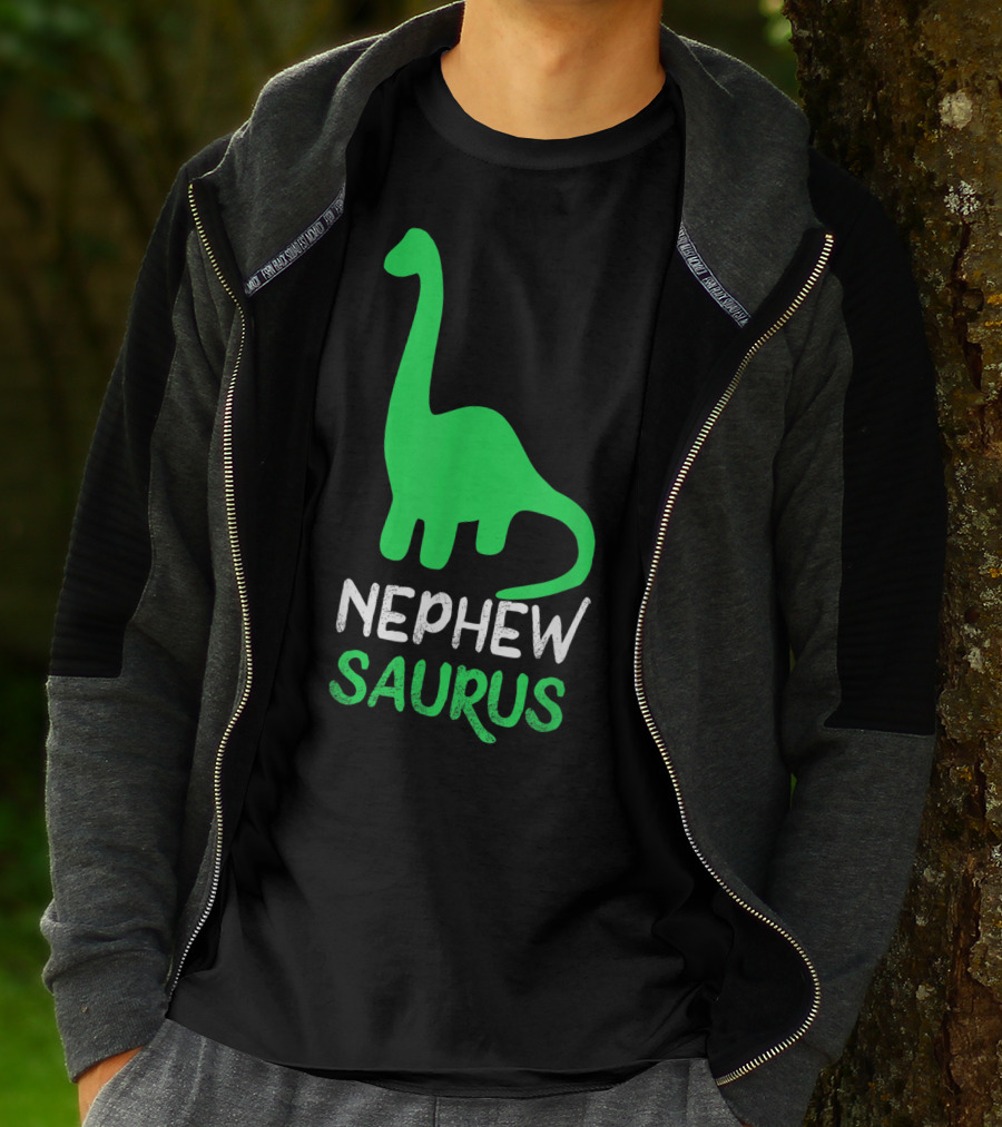 Nephewsaurus Funny Dinosaur Nephew Saurus Iconic Green Dinosaur T-Shirt