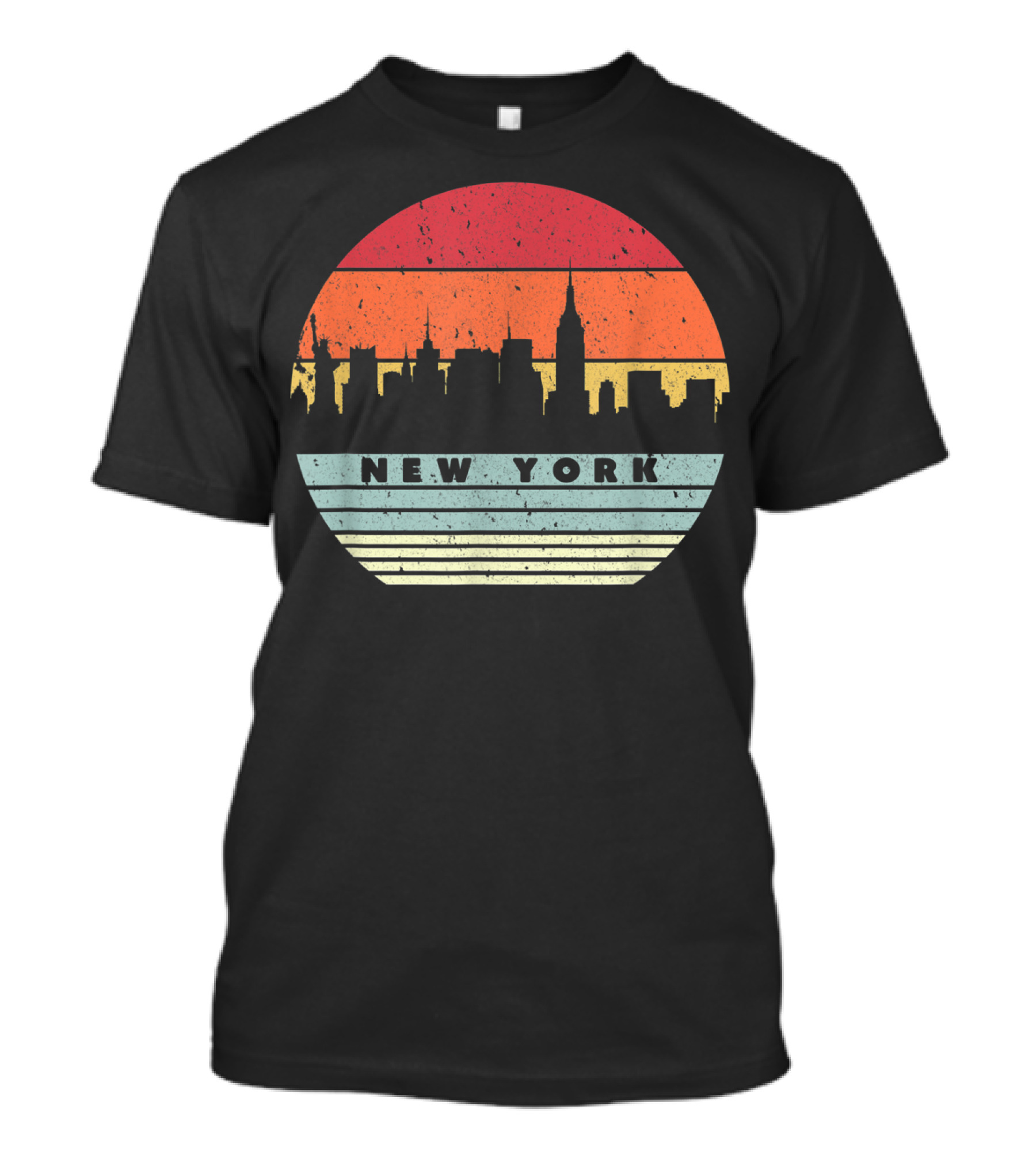 New York Retro Skyline Souvenir Style USA T-Shirt