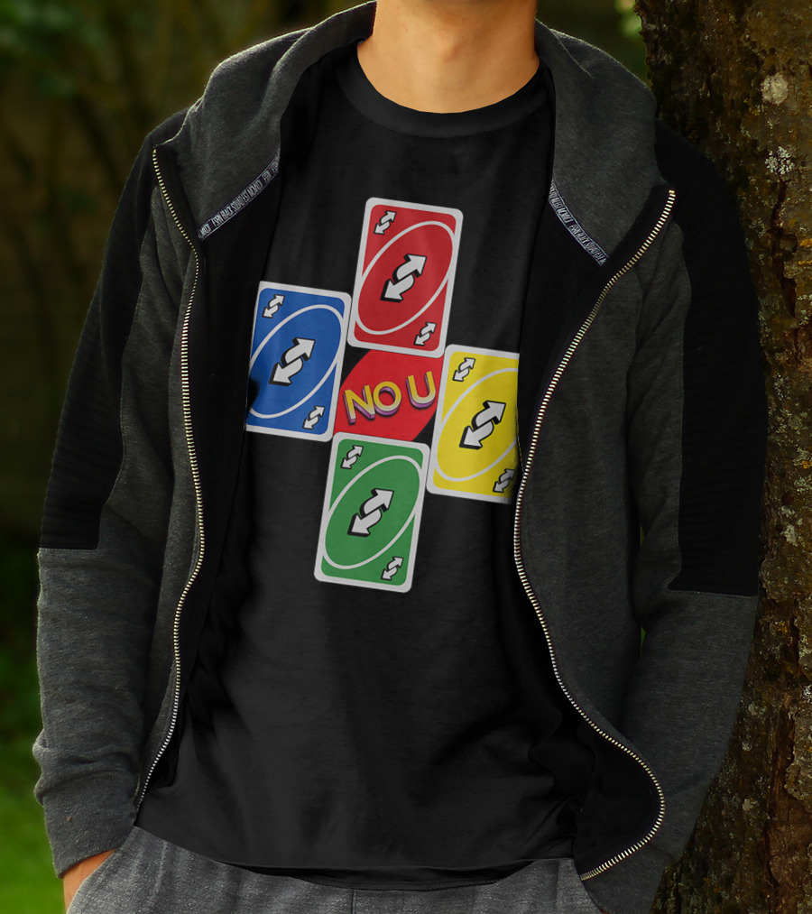 No U Reverse Card Cross Multicolor T-Shirt