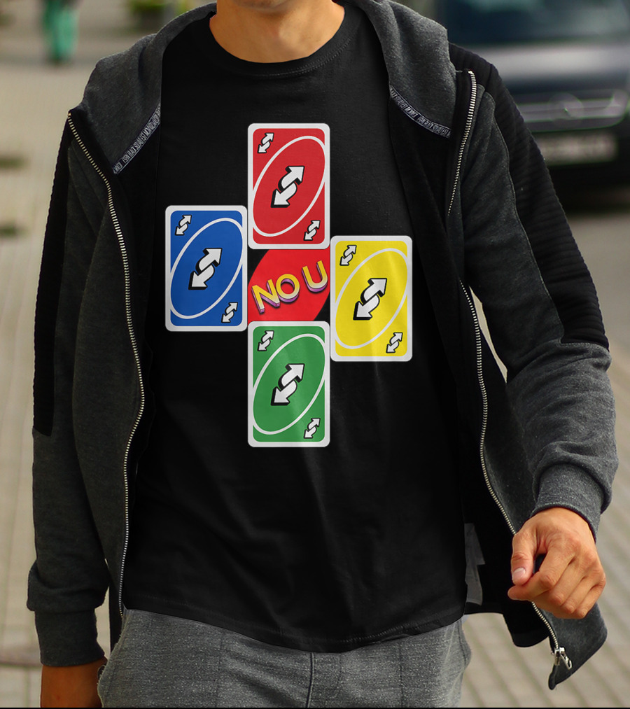 No U Reverse Card Cross Multicolor T-Shirt