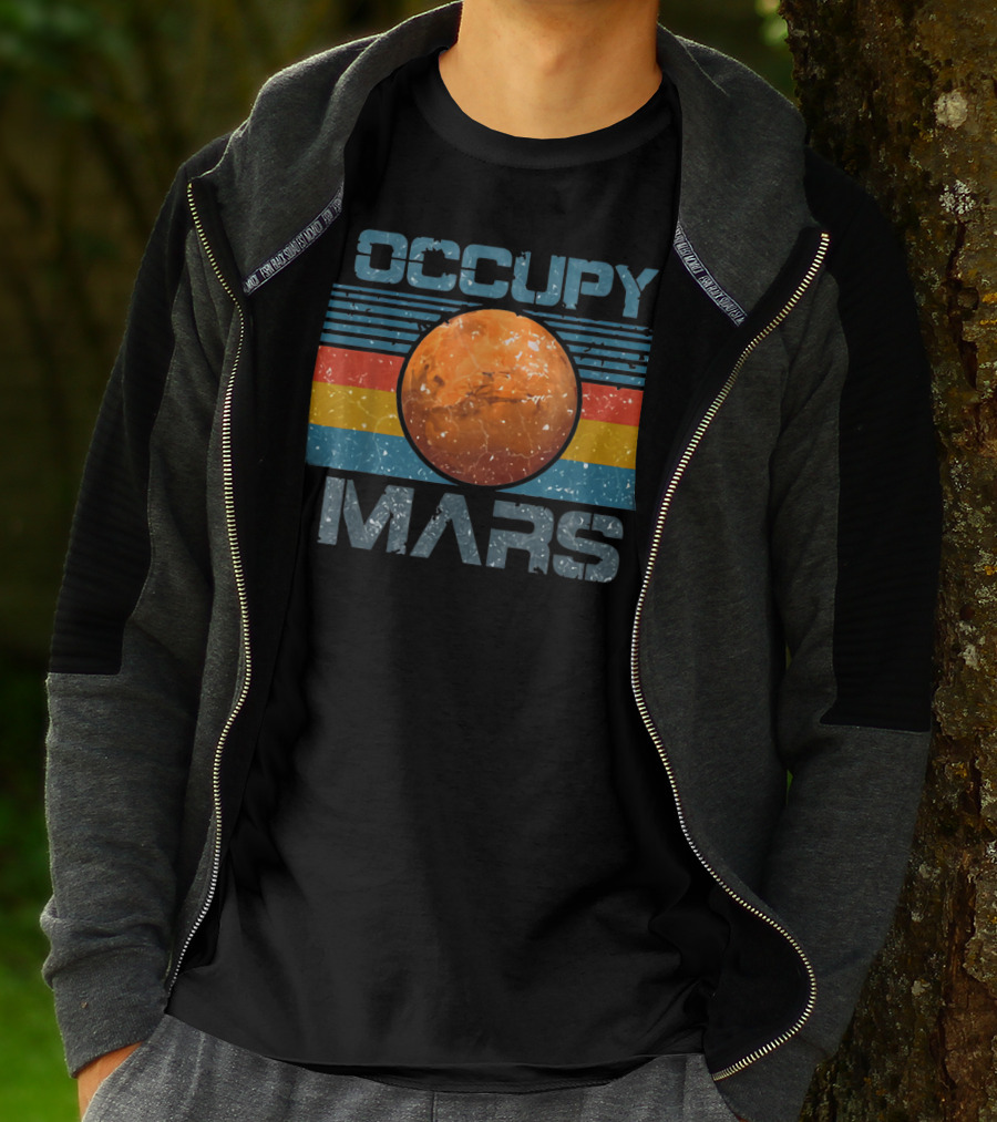 Occupy Mars Vintage Extraterrestrial Retro Style Mars Planet T-Shirt