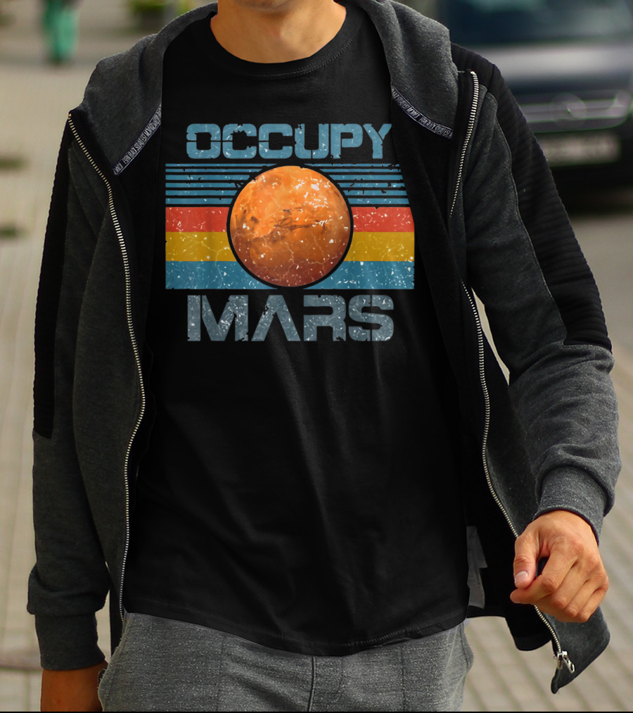 Occupy Mars Vintage Extraterrestrial Retro Style Mars Planet T-Shirt