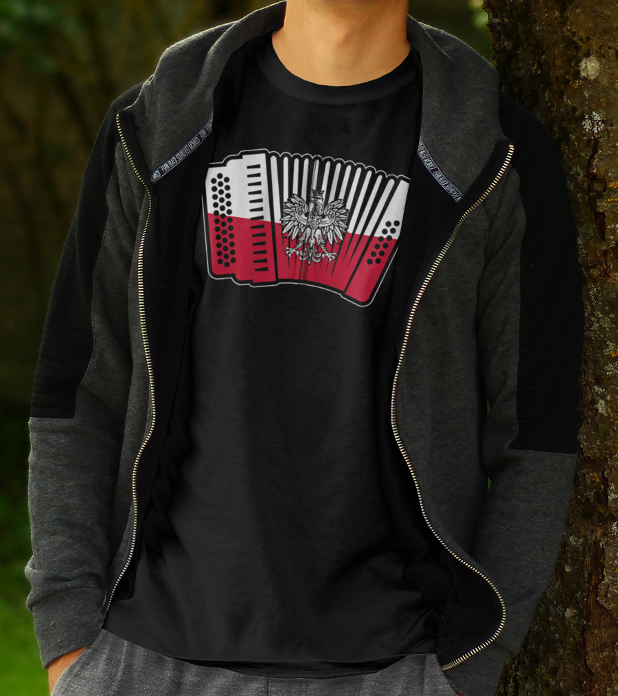 Polish Flag Eagle Accordion Polska T-Shirt