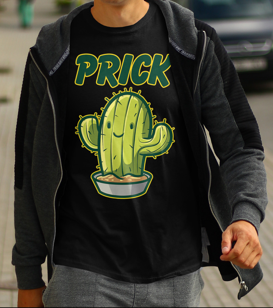 Prick Happy Smiley Cactus Epic Gag T-Shirt
