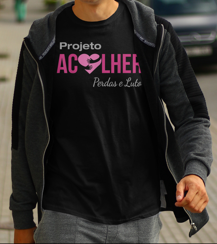 Projeto Acolher Coração Perdas E Luto Abraço T-Shirt