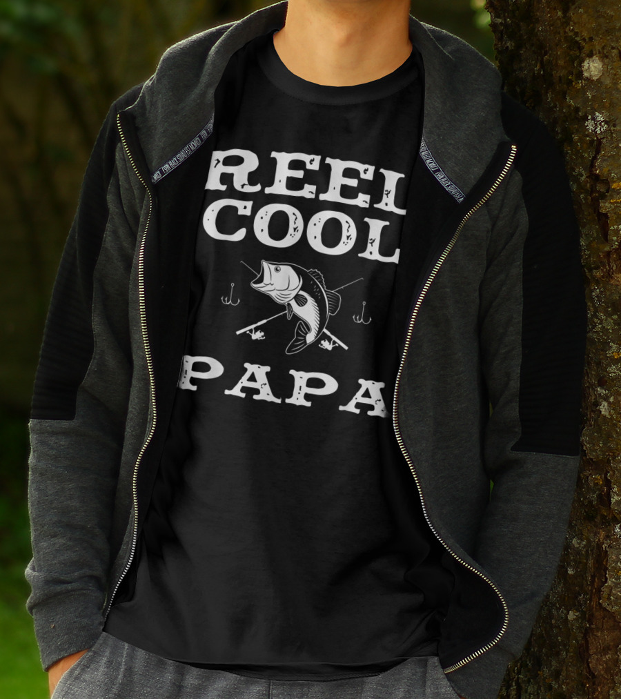 Reel Cool Papa Fishing Bass Rods Hooks T-Shirt