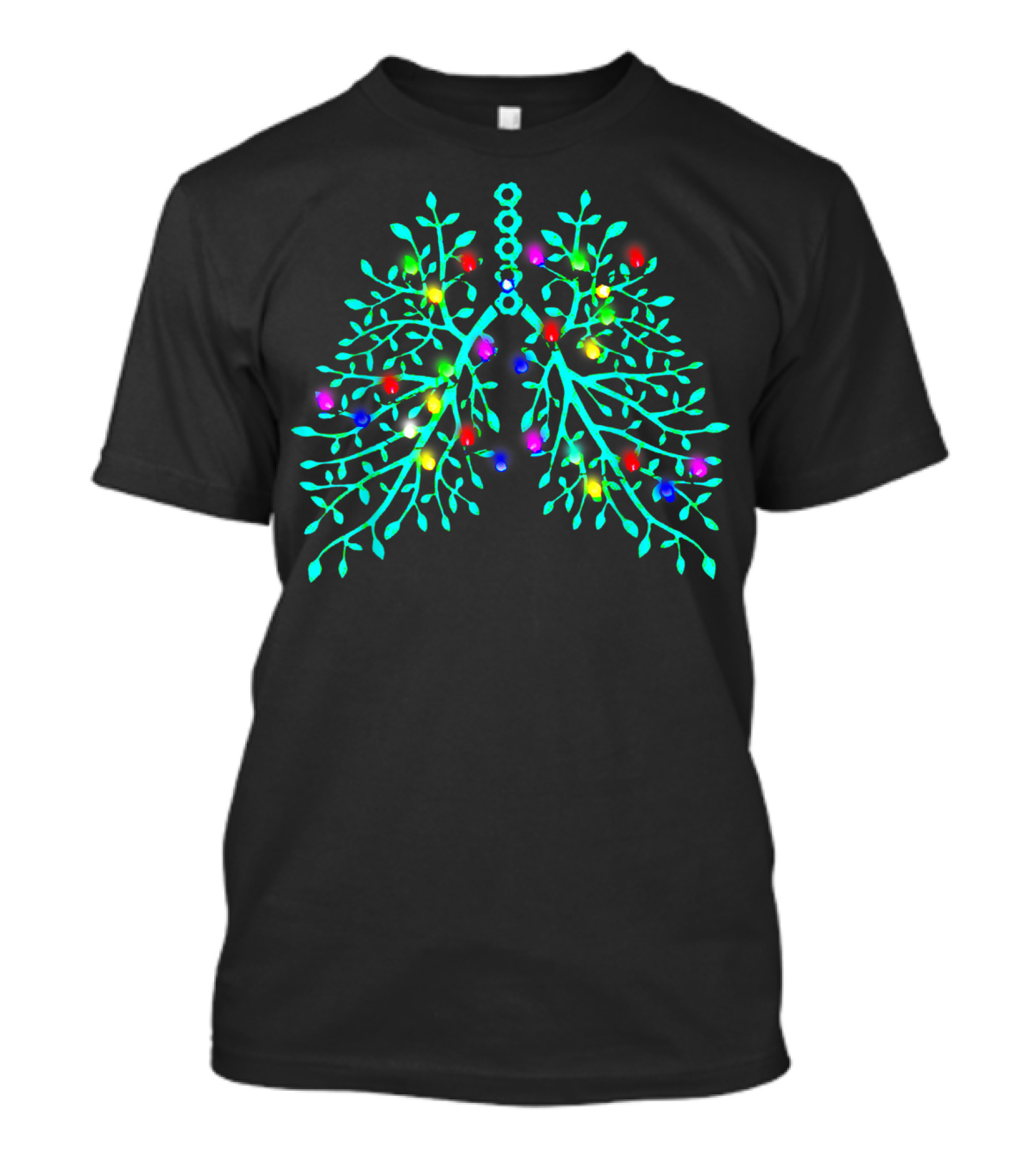 Respiratory Therapy Christmas Lung Lights T-Shirt