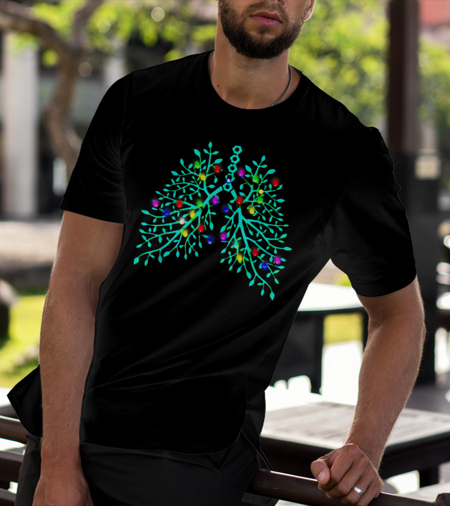 Respiratory Therapy Christmas Lung Lights T-Shirt
