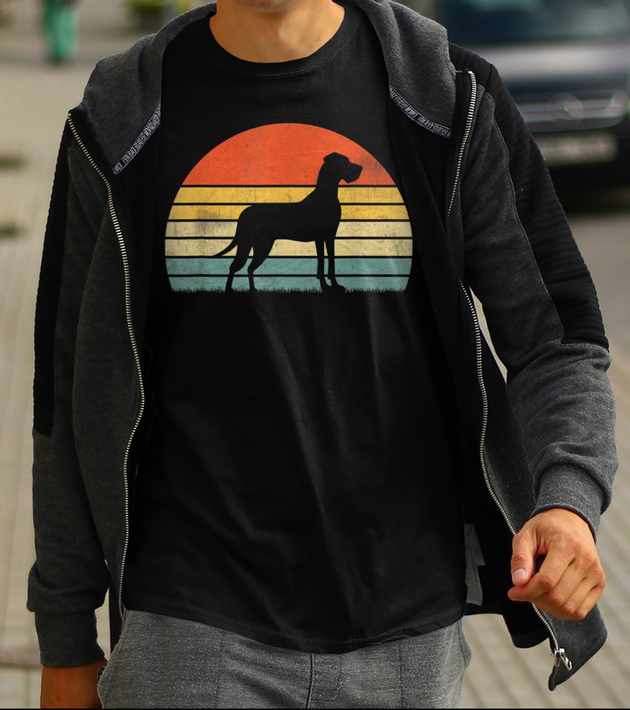 Retro Sunset Style Great Dane T-Shirt