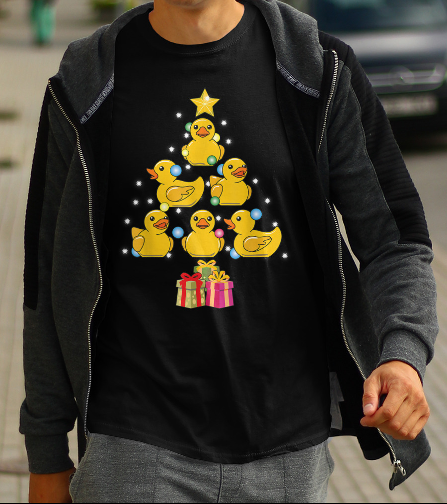 Rubber Duck Christmas Tree With Star And Presents T-Shirt