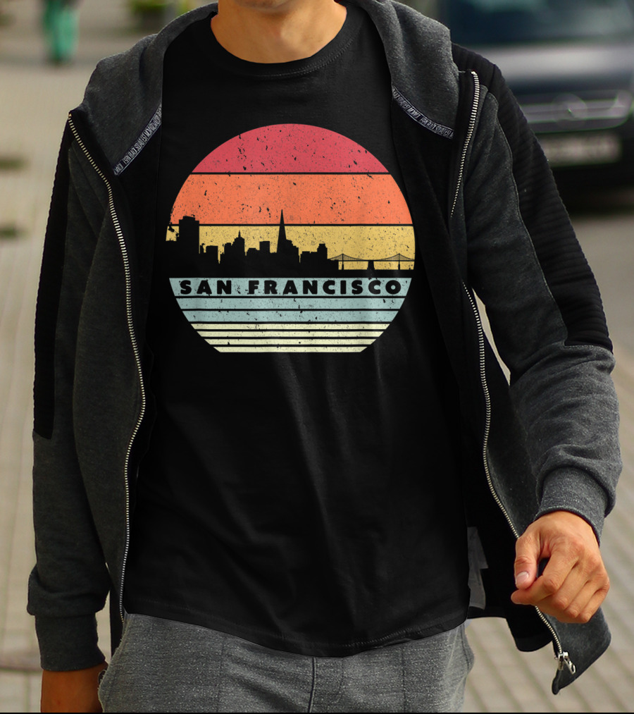 San Francisco Vintage Skyline Souvenir USA T-Shirt