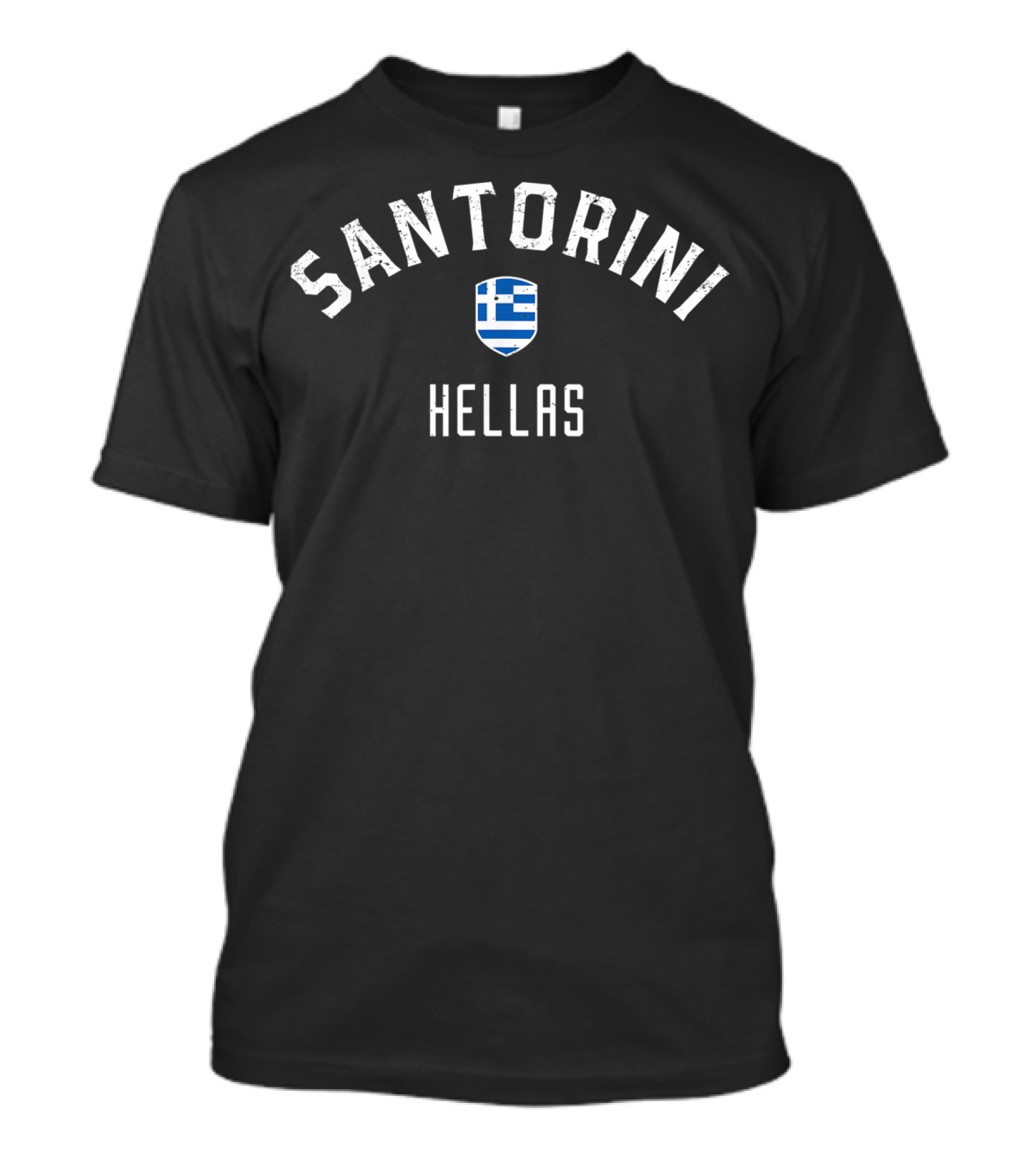 Santorini Hellas Greece Flag Emblem T-Shirt