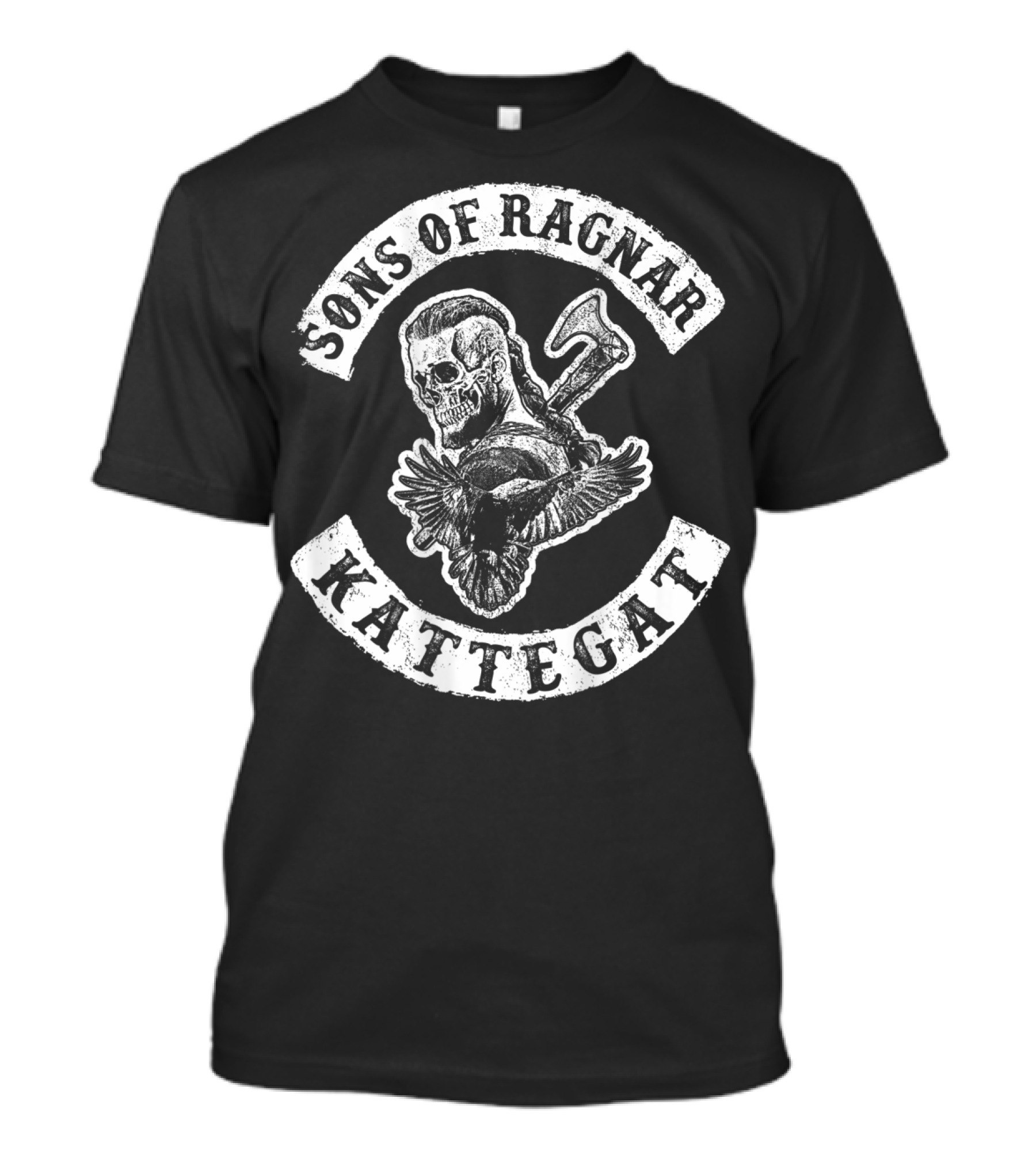 Sons Of Ragnar Kattegat Viking Skull And Axe With Raven T-Shirt