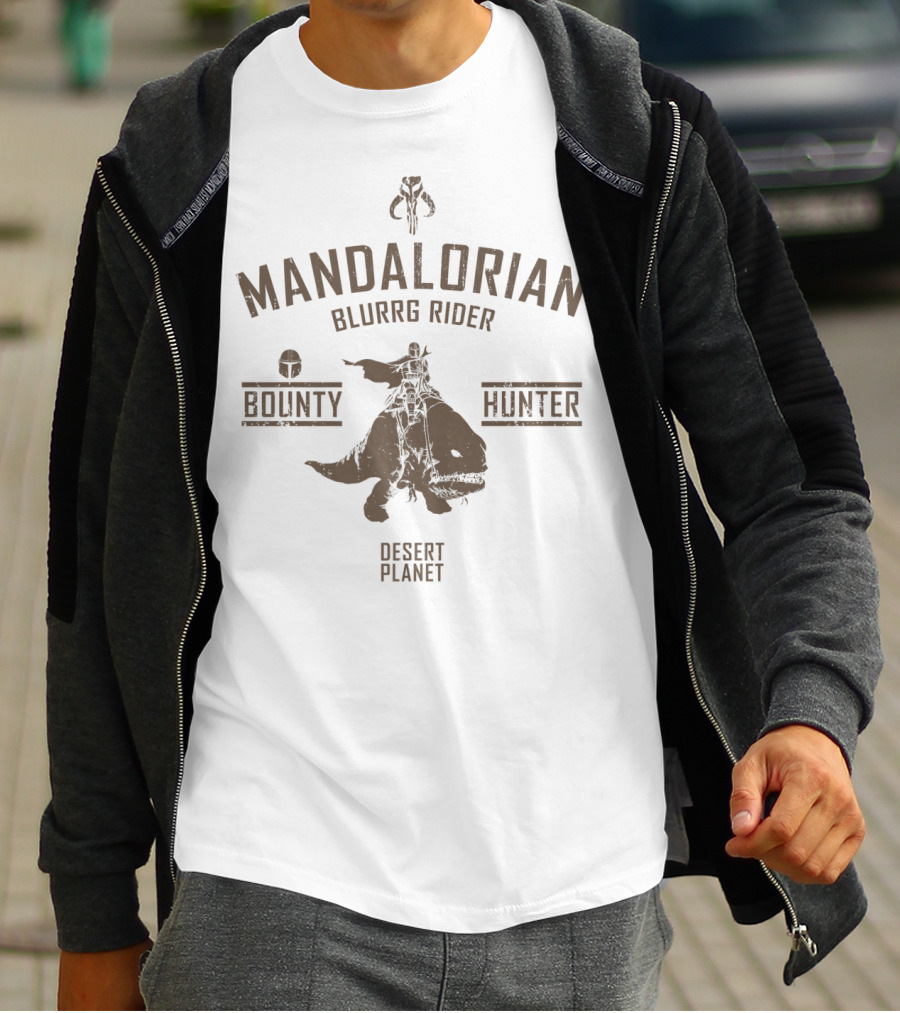 Mandalorian Blurrg Rider Bounty Hunter Desert Planet T-Shirt