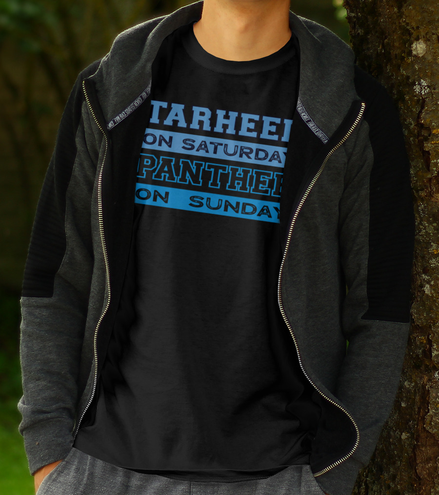 Tarheel On Saturday Panther On Sunday Carolina Football Fan Spirit T-Shirt