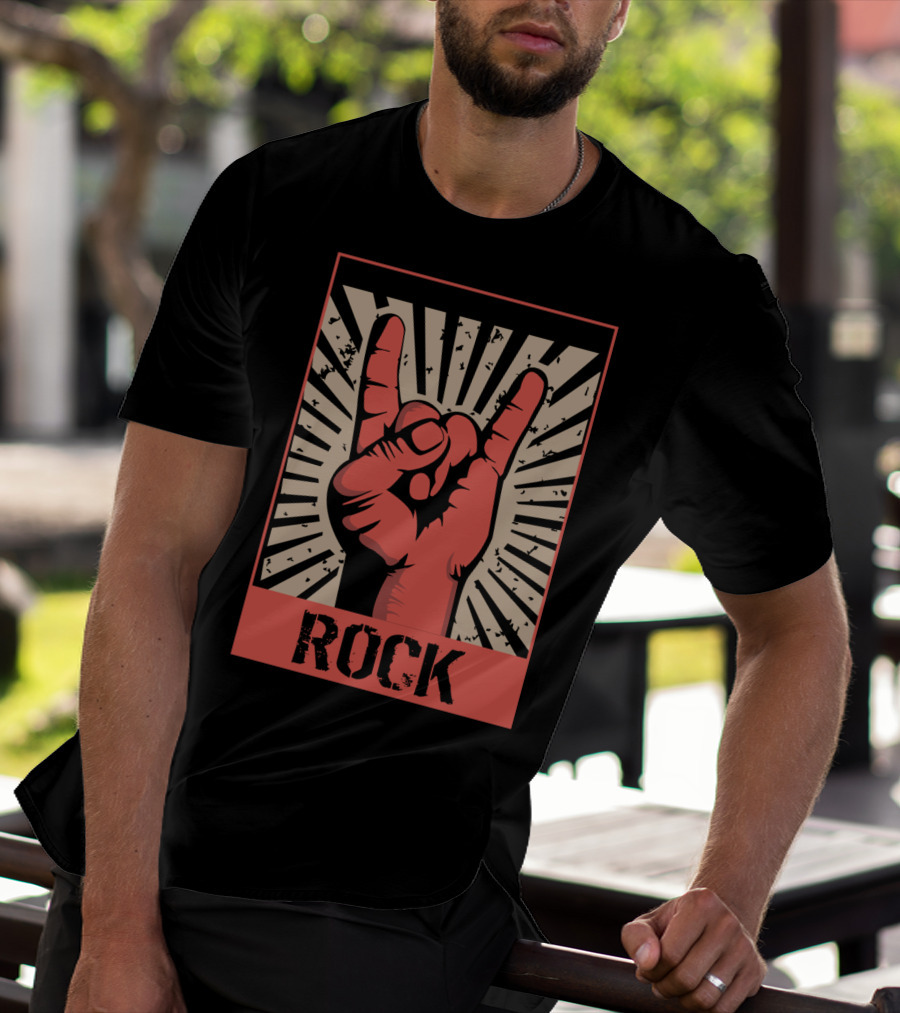 Vintage Rock Hand Gesture 70s 80s Concert Band T-Shirt