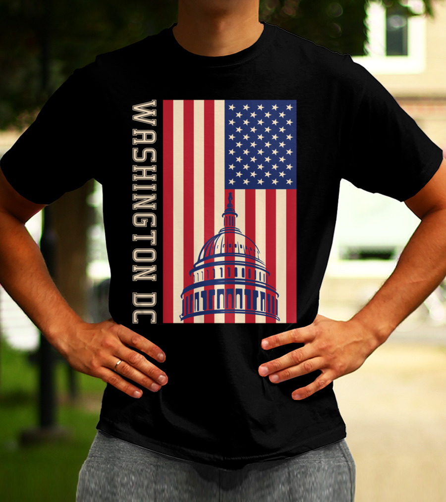 Washington DC American Flag Capitol Building T-Shirt