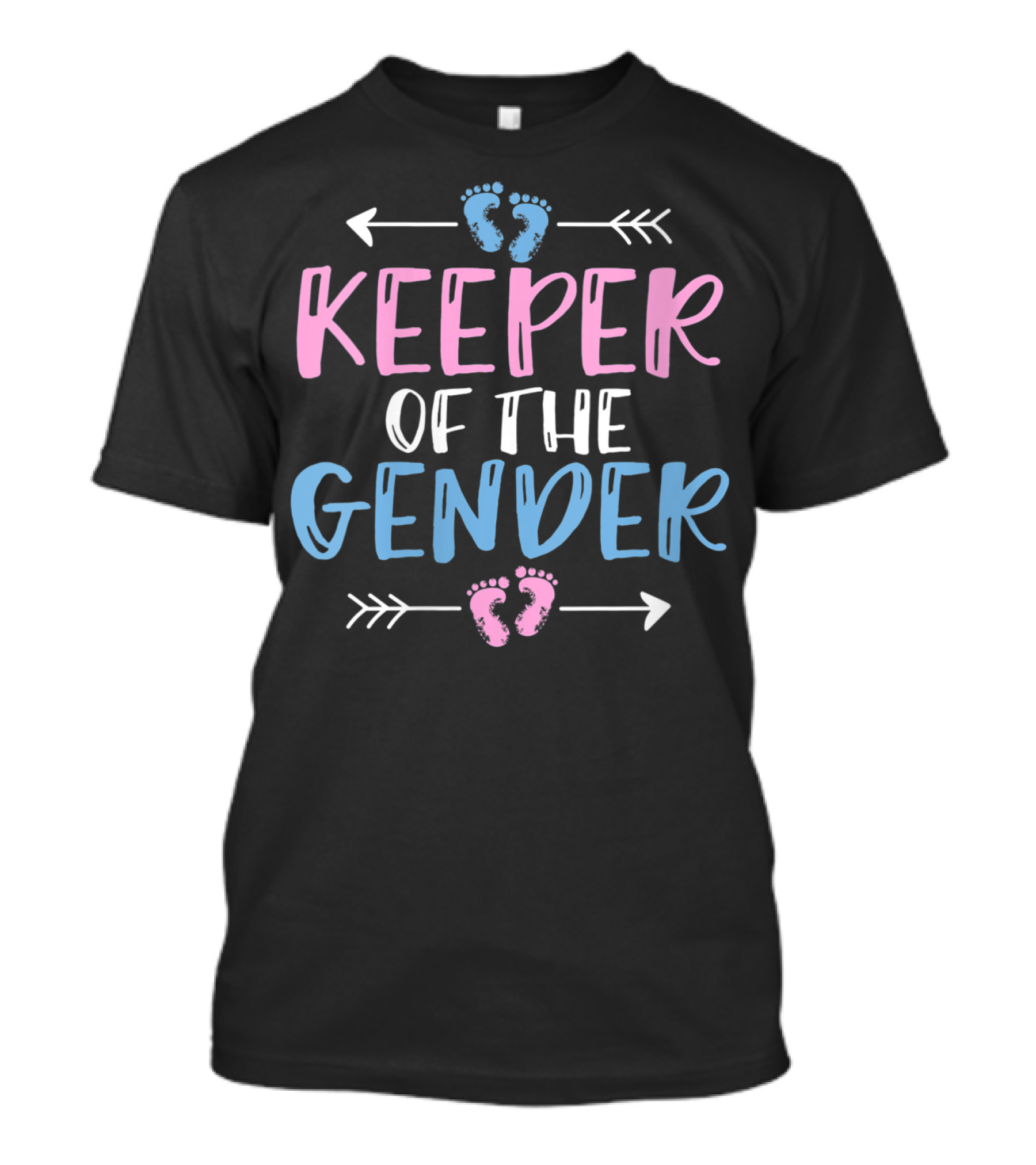 Keeper Of The Gender Baby Footprints Gender Reveal T-Shirt