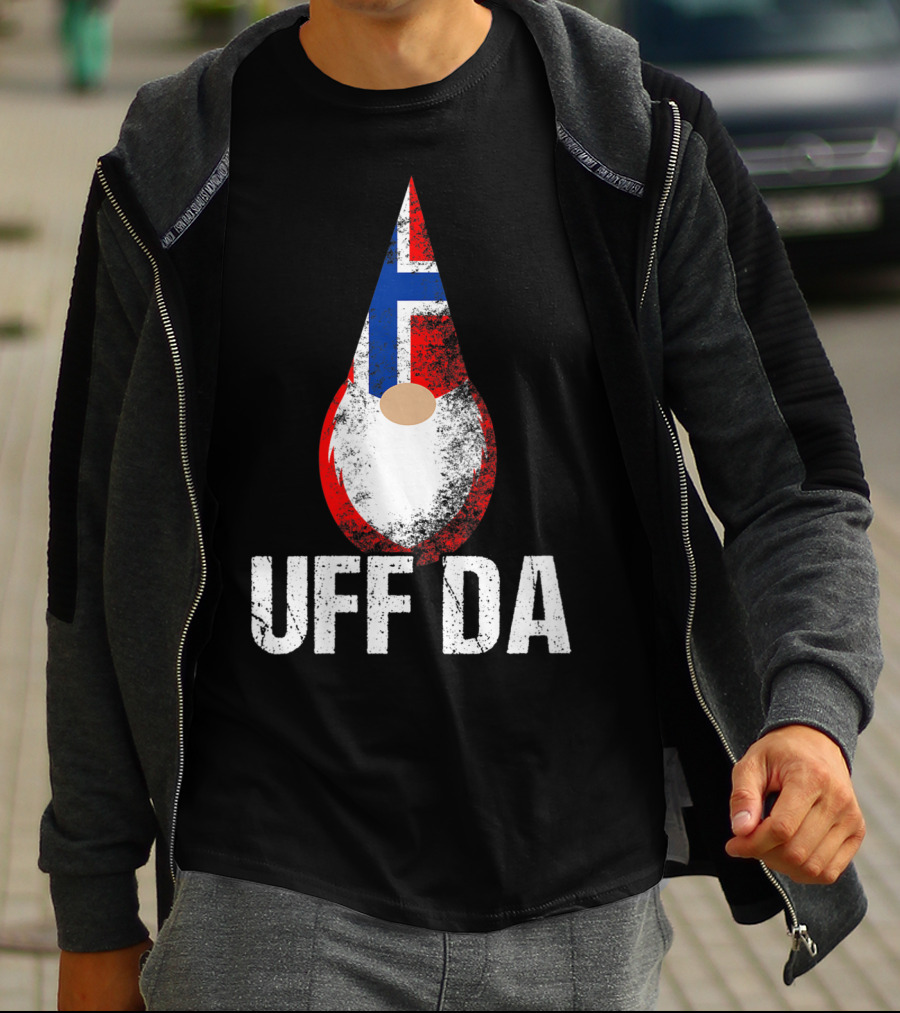 Uff Da Norwegian Flag Gnome Norway Tomte T-Shirt