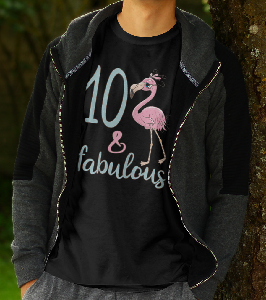 10 And Fabulous Birthday Flamingo 10th Bday Girl T-Shirt