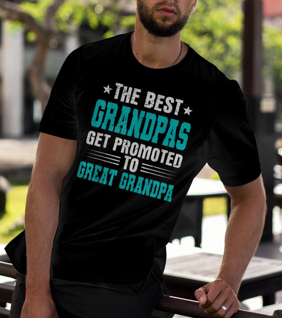 The Best Grandpas Get Promoted To Great Grandpa T-Shirt
