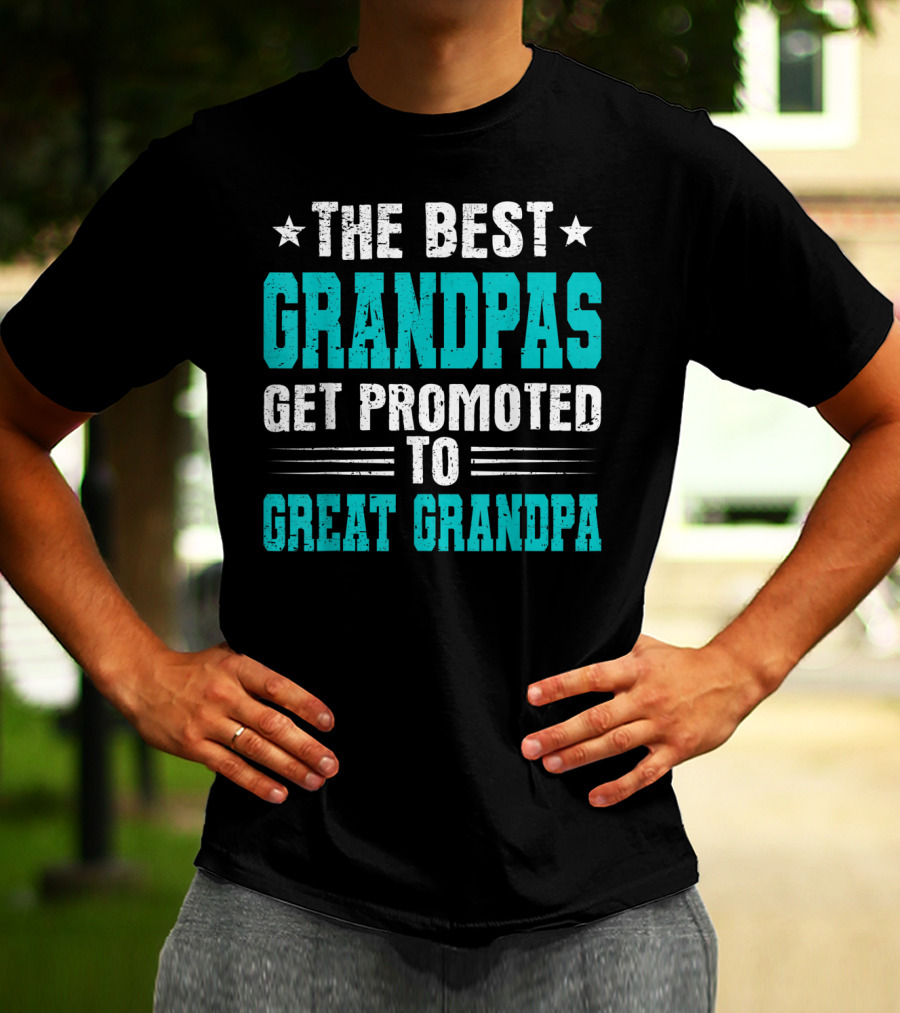 The Best Grandpas Get Promoted To Great Grandpa T-Shirt